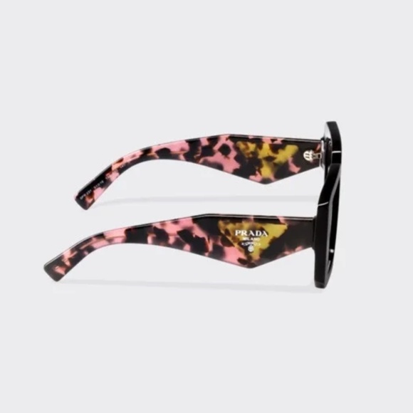 Prada PR 23YS Square Oversized Sunglasses Black Pink Yellow Tortoise w/ Box - Picture 2 of 11